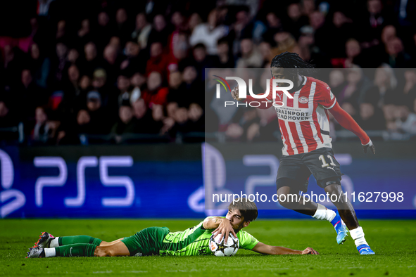 Sporting Club Portugal midfielder Daniel Braganca and PSV Eindhoven forward Johan Bakayoko during the match PSV vs. Sporting CP at the Phili...