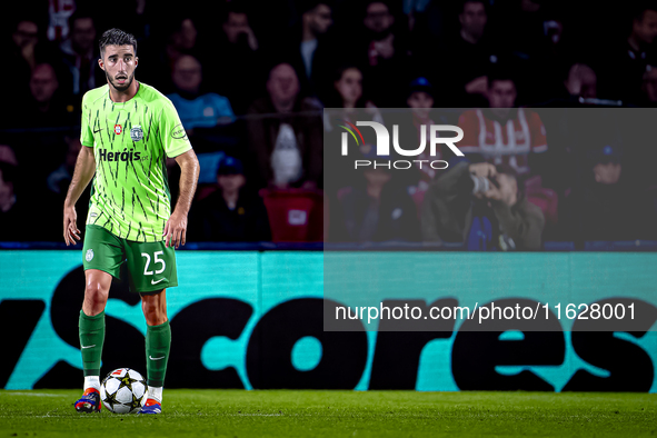 Sporting Club Portugal defender Goncalo Inacio during the match PSV vs. Sporting CP at the Philips Stadium for the UEFA Champions League pha...