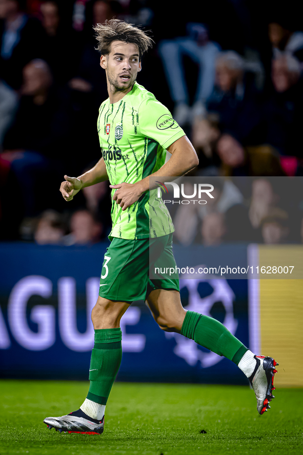 Sporting Club Portugal midfielder Daniel Braganca plays during the match PSV vs. Sporting CP at the Philips Stadium for the UEFA Champions L...