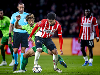 Sporting Club Portugal midfielder Hidemasa Morita and PSV Eindhoven midfielder Malik Tillman during the match PSV vs. Sporting CP at the Phi...