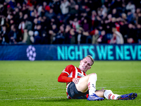 PSV Eindhoven defender Rick Karsdorp gets injured during the match PSV - Sporting CP at the Philips Stadium for the UEFA Champions League ph...