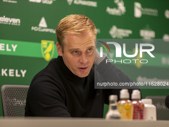 During the Sky Bet Championship match between Norwich City and Leeds United at Carrow Road in Norwich, England, on October 1, 2024. (