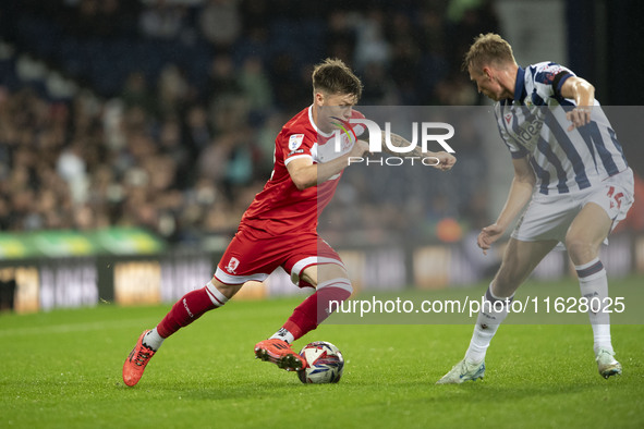 Middlesbrough's Ben Doak during the Sky Bet Championship match between West Bromwich Albion and Middlesbrough at The Hawthorns in West Bromw...