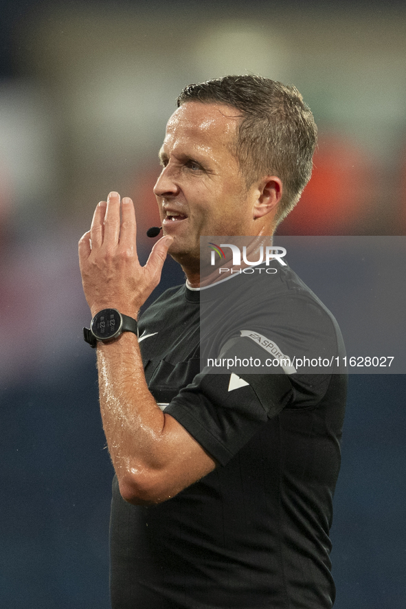 Referee David Webb officiates the Sky Bet Championship match between West Bromwich Albion and Middlesbrough at The Hawthorns in West Bromwic...