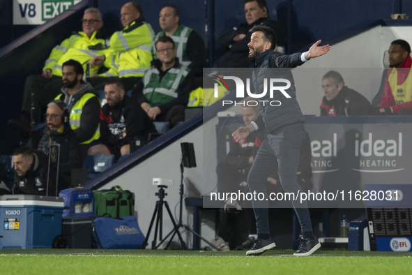 West Bromwich Albion Manager Carlos Corberan during the Sky Bet Championship match between West Bromwich Albion and Middlesbrough at The Haw...