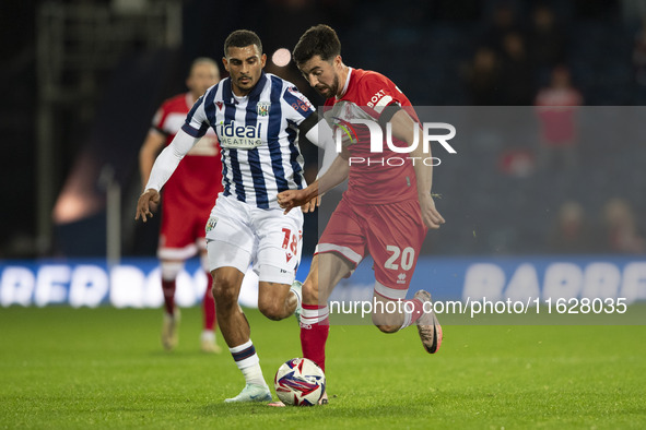 Finn Azaz of Middlesbrough during the Sky Bet Championship match between West Bromwich Albion and Middlesbrough at The Hawthorns in West Bro...