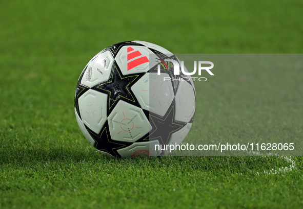 The official ball of the UEFA Champions League during the match between FC Barcelona and BSC Young Boys in the week 2 of the League Stage of...