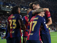 Inigo Martinez celebrates a goal during the match between FC Barcelona and BSC Young Boys in the week 2 of the League Stage of the UEFA Cham...