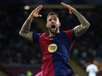 Inigo Martinez celebrates a goal during the match between FC Barcelona and BSC Young Boys in the week 2 of the League Stage of the UEFA Cham...