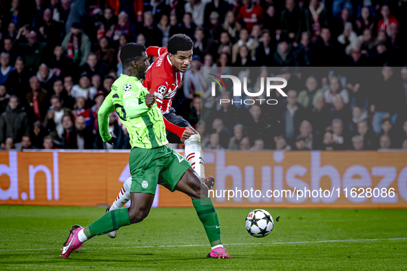 Sporting Club Portugal defender Ousmane Diomande and PSV Eindhoven midfielder Malik Tillman during the match PSV vs. Sporting CP at the Phil...