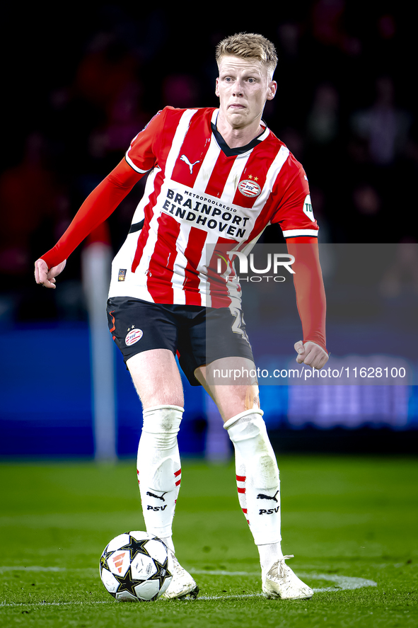 PSV Eindhoven midfielder Jerdy Schouten plays during the match PSV - Sporting CP at the Philips Stadium for the UEFA Champions League phase...