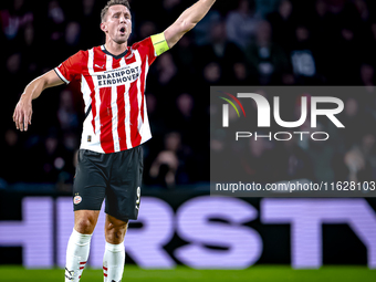 PSV Eindhoven forward Luuk de Jong plays during the match between PSV and Sporting CP at the Philips Stadium for the UEFA Champions League p...