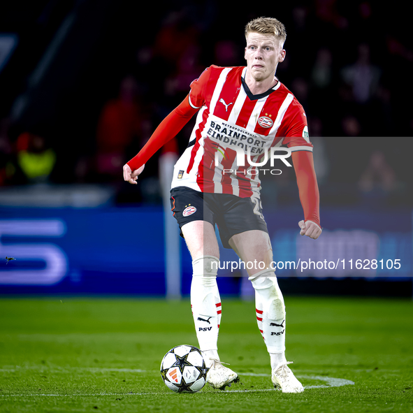 PSV Eindhoven midfielder Jerdy Schouten plays during the match PSV - Sporting CP at the Philips Stadium for the UEFA Champions League phase...