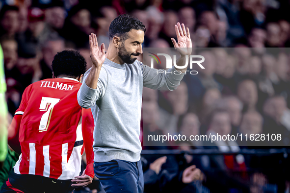 Sporting Club Portugal trainer Ruben Amorim during the match PSV - Sporting CP at the Philips Stadium for the UEFA Champions League phase ma...