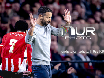 Sporting Club Portugal trainer Ruben Amorim during the match PSV - Sporting CP at the Philips Stadium for the UEFA Champions League phase ma...