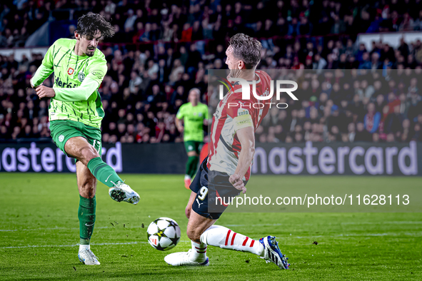 Sporting Club Portugal forward Francisco Trincao and PSV Eindhoven forward Luuk de Jong play during the match PSV vs. Sporting CP at the Phi...