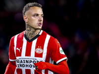 PSV Eindhoven forward Noa Lang plays during the match between PSV and Sporting CP at the Philips Stadium for the UEFA Champions League phase...