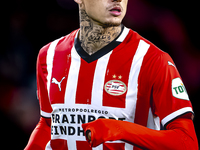 PSV Eindhoven forward Noa Lang plays during the match between PSV and Sporting CP at the Philips Stadium for the UEFA Champions League phase...