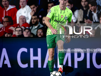 Sporting Club Portugal forward Nuno Santes plays during the match PSV vs. Sporting CP at the Philips Stadium for the UEFA Champions League p...