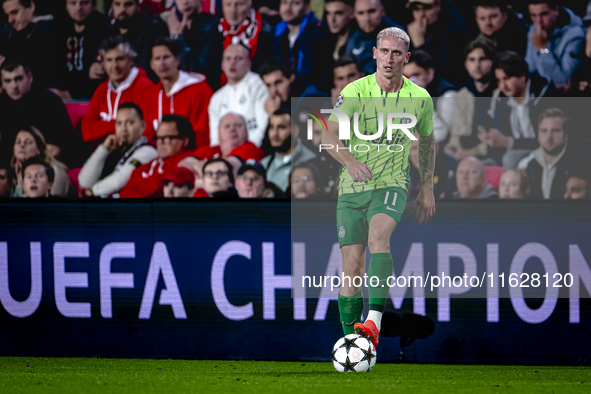 Sporting Club Portugal forward Nuno Santes plays during the match PSV vs. Sporting CP at the Philips Stadium for the UEFA Champions League p...