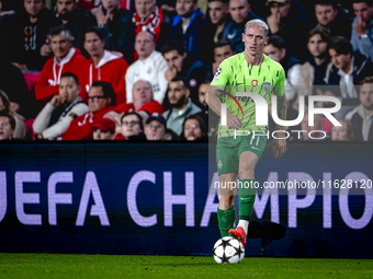 Sporting Club Portugal forward Nuno Santes plays during the match PSV vs. Sporting CP at the Philips Stadium for the UEFA Champions League p...