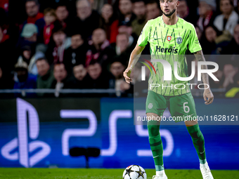 Sporting Club Portugal defender Zeno Debast during the match PSV vs. Sporting CP at the Philips Stadium for the UEFA Champions League phase...