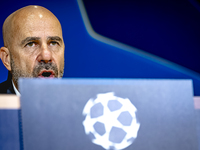 PSV Eindhoven trainer Peter Bosz during the press conference after the match, during the match PSV - Sporting CP at the Philips Stadium for...