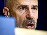 PSV Eindhoven trainer Peter Bosz during the press conference after the match, during the match PSV - Sporting CP at the Philips Stadium for...