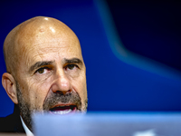 PSV Eindhoven trainer Peter Bosz during the press conference after the match, during the match PSV - Sporting CP at the Philips Stadium for...