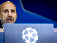 PSV Eindhoven trainer Peter Bosz during the press conference after the match, during the match PSV - Sporting CP at the Philips Stadium for...