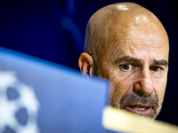 PSV Eindhoven trainer Peter Bosz during the press conference after the match, during the match PSV - Sporting CP at the Philips Stadium for...