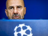 PSV Eindhoven trainer Peter Bosz during the press conference after the match, during the match PSV - Sporting CP at the Philips Stadium for...