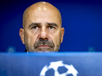 PSV Eindhoven trainer Peter Bosz during the press conference after the match, during the match PSV - Sporting CP at the Philips Stadium for...