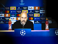 PSV Eindhoven trainer Peter Bosz during the press conference after the match, during the match PSV - Sporting CP at the Philips Stadium for...