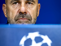 PSV Eindhoven trainer Peter Bosz during the press conference after the match, during the match PSV - Sporting CP at the Philips Stadium for...