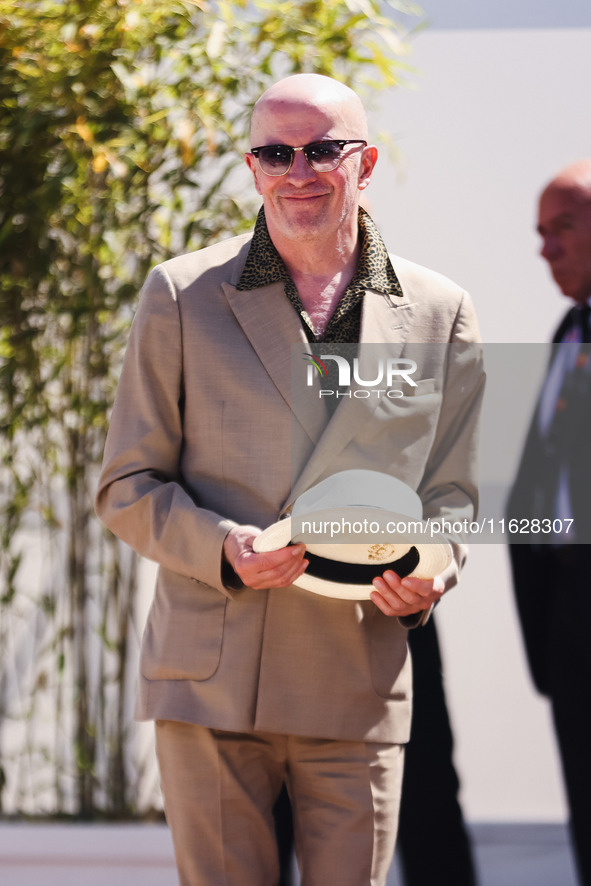 Jacques Audiard arrives at the photocall of Emilia Perez in Cannes, France, on May 19, 2024, during the 77th Festival de Cannes 