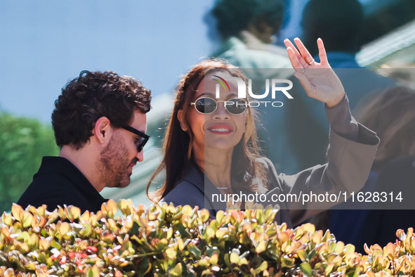 Zoe Saldana arrives at the photocall of Emilia Perez in Cannes, France, on May 19, 2024, during the 77th Festival de Cannes 