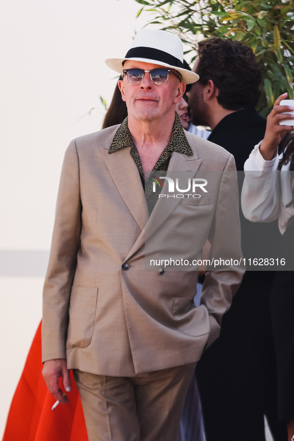 Jacques Audiard arrives at the photocall of Emilia Perez in Cannes, France, on May 19, 2024, during the 77th Festival de Cannes 