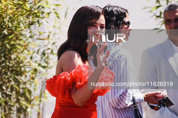 Selena Gomez arrives at the photocall of Emilia Perez during the 77th Festival de Cannes in Cannes, France, on May 19, 2024 