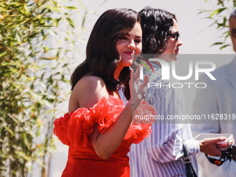 Selena Gomez arrives at the photocall of Emilia Perez during the 77th Festival de Cannes in Cannes, France, on May 19, 2024 (