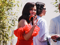 Selena Gomez arrives at the photocall of Emilia Perez during the 77th Festival de Cannes in Cannes, France, on May 19, 2024 (