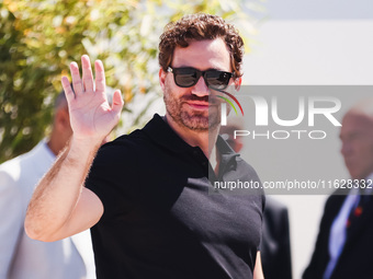 Edgar Ramirez arrives at the photocall of Emilia Perez during the 77th Festival de Cannes in Cannes, France, on May 19, 2024 (