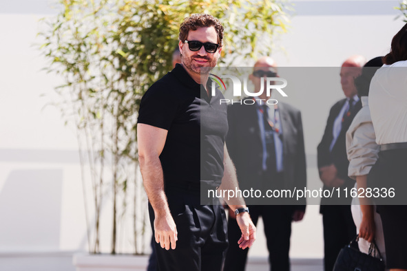 Edgar Ramirez arrives at the photocall of Emilia Perez during the 77th Festival de Cannes in Cannes, France, on May 19, 2024 