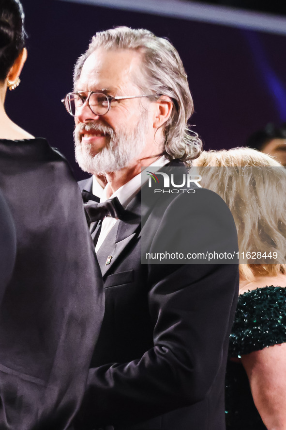 Guy Pearce attends the red carpet for the premiere of The Shrouds during the 77th Festival de Cannes in Cannes, France, on May 20, 2024 