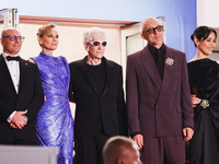 Diane Kruger, Vincent Cassel, and David Cronenberg attend the red carpet for the premiere of The Shrouds during the 77th Festival de Cannes...