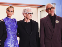 Diane Kruger, Vincent Cassel, and David Cronenberg attend the red carpet for the premiere of The Shrouds during the 77th Festival de Cannes...