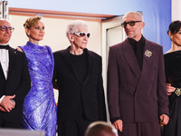 Diane Kruger, Vincent Cassel, and David Cronenberg attend the red carpet for the premiere of The Shrouds during the 77th Festival de Cannes...