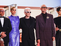 Diane Kruger, Vincent Cassel, and David Cronenberg attend the red carpet for the premiere of The Shrouds during the 77th Festival de Cannes...