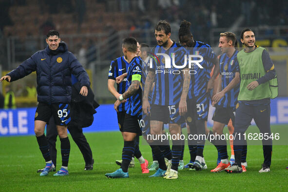 Francesco Acerbi of F.C. Inter during the UEFA Champions League 2024/25 League Phase MD2 match between F.C. Inter and F.K. Crvena Zvezda at...