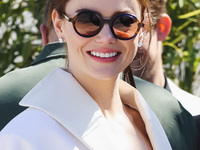 Emma Stone arrives at the photocall of Kinds of Kindness during the 77th Festival de Cannes in Cannes, France, on May 18, 2024 (